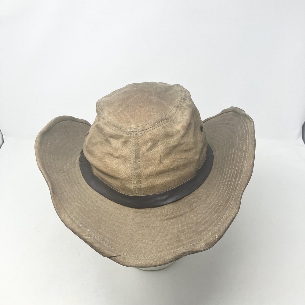 Vintage Filson Boonie Hat Mens XL Beige Wide Brim Leather Band USA Outdoor